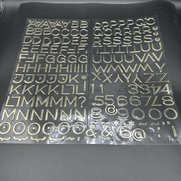 Alphabet Stickers Thickers Gold Foil Alphabet Letters & Numbers Scrapbooking - Picture 2 of 7